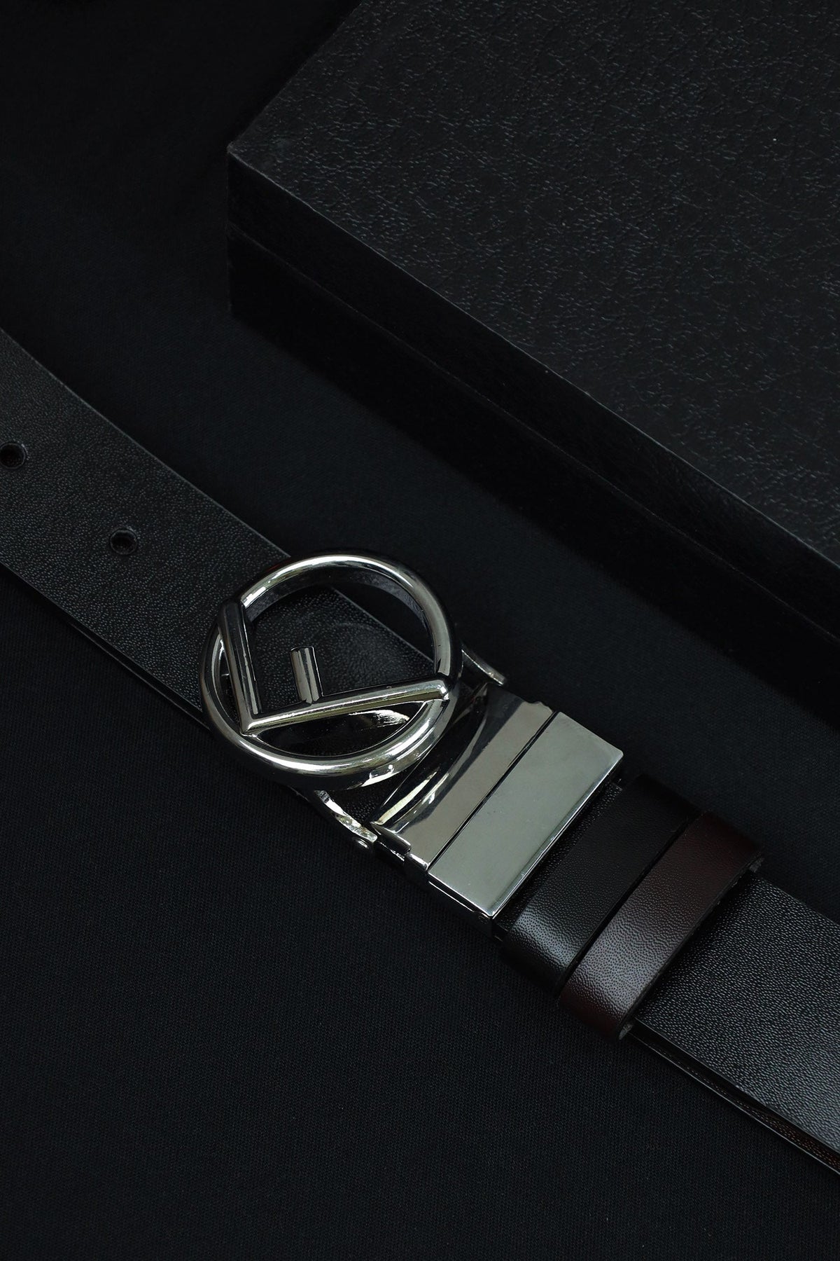 Fndi Metal Alloy Automatic Buckle Branded Belt