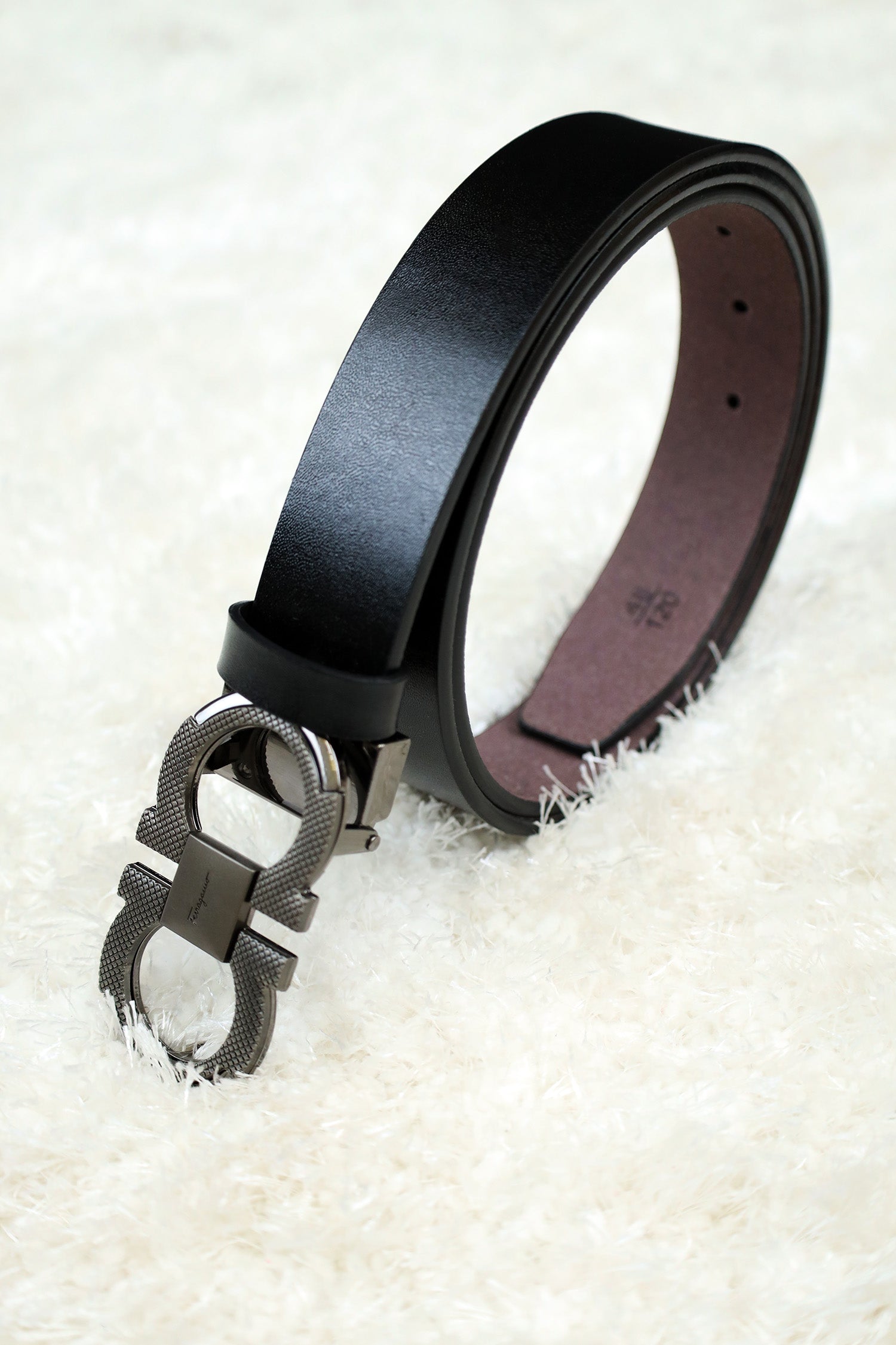 Feragamo Metal Alloy Automatic Buckle Branded Belt