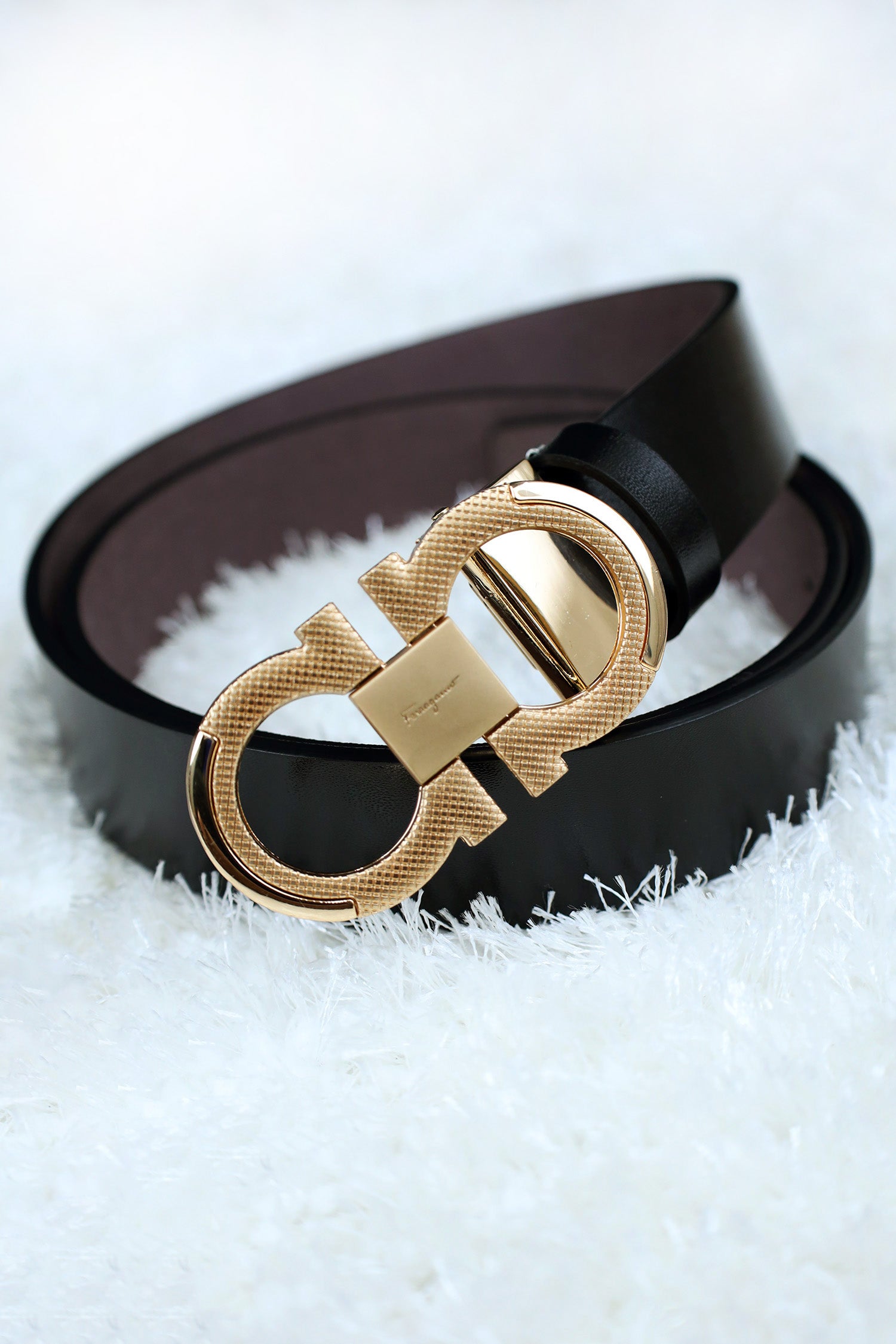 Feragamo Metal Alloy Automatic Buckle Branded Belt