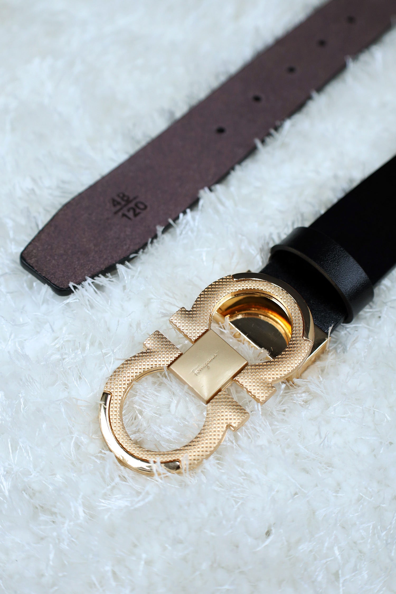 Feragamo Metal Alloy Automatic Buckle Branded Belt