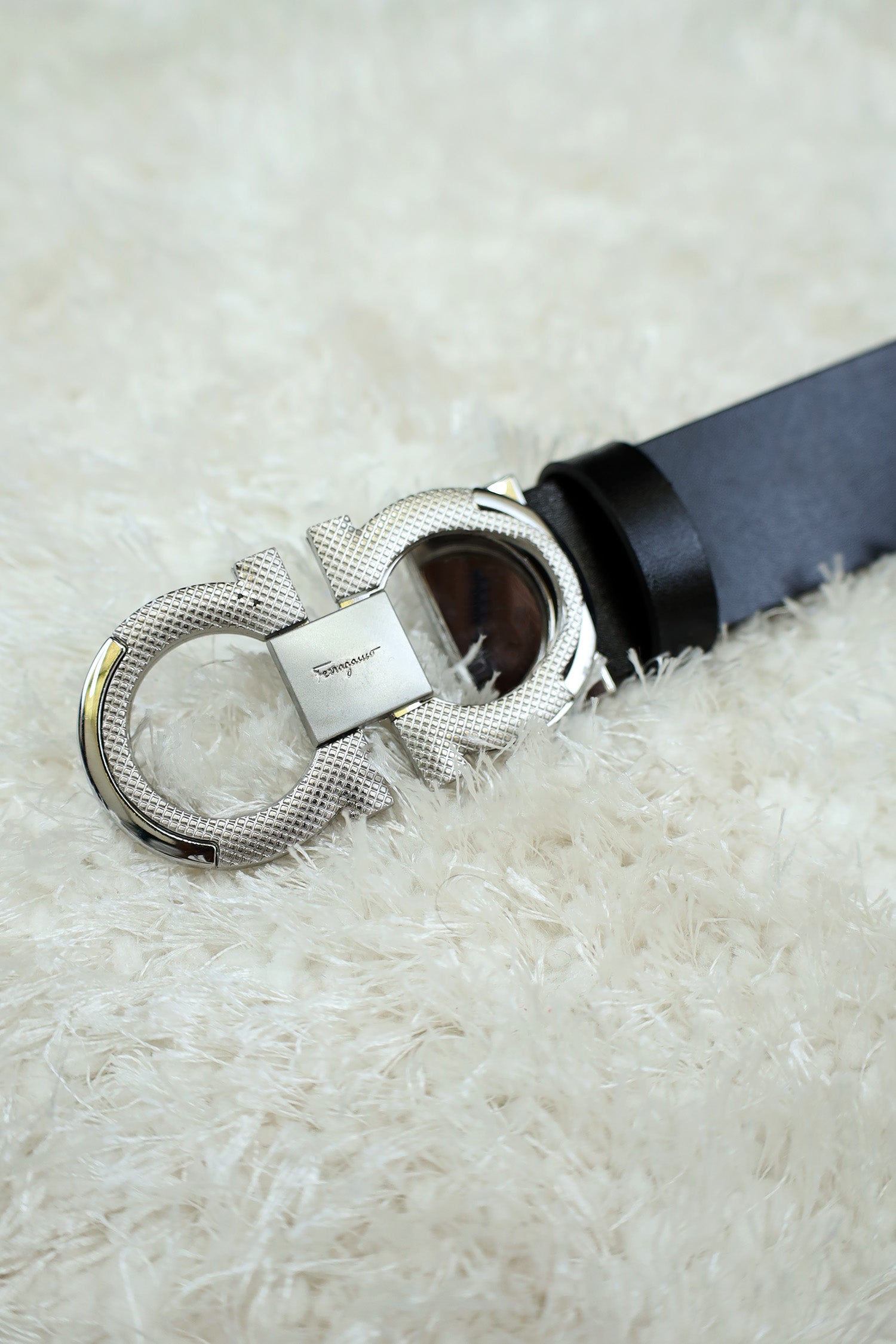 Feragamo Metal Alloy Automatic Buckle Branded Belt