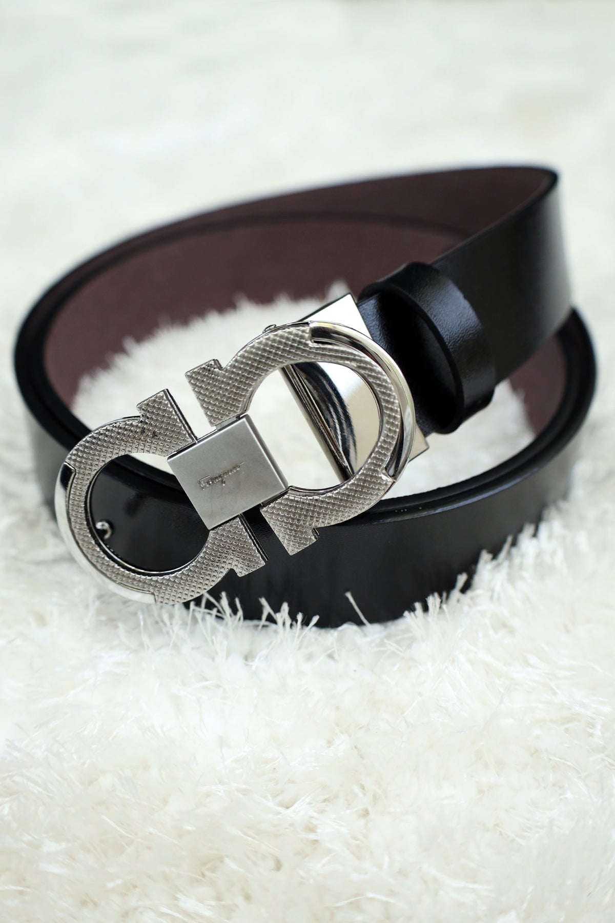 Feragamo Metal Alloy Automatic Buckle Branded Belt