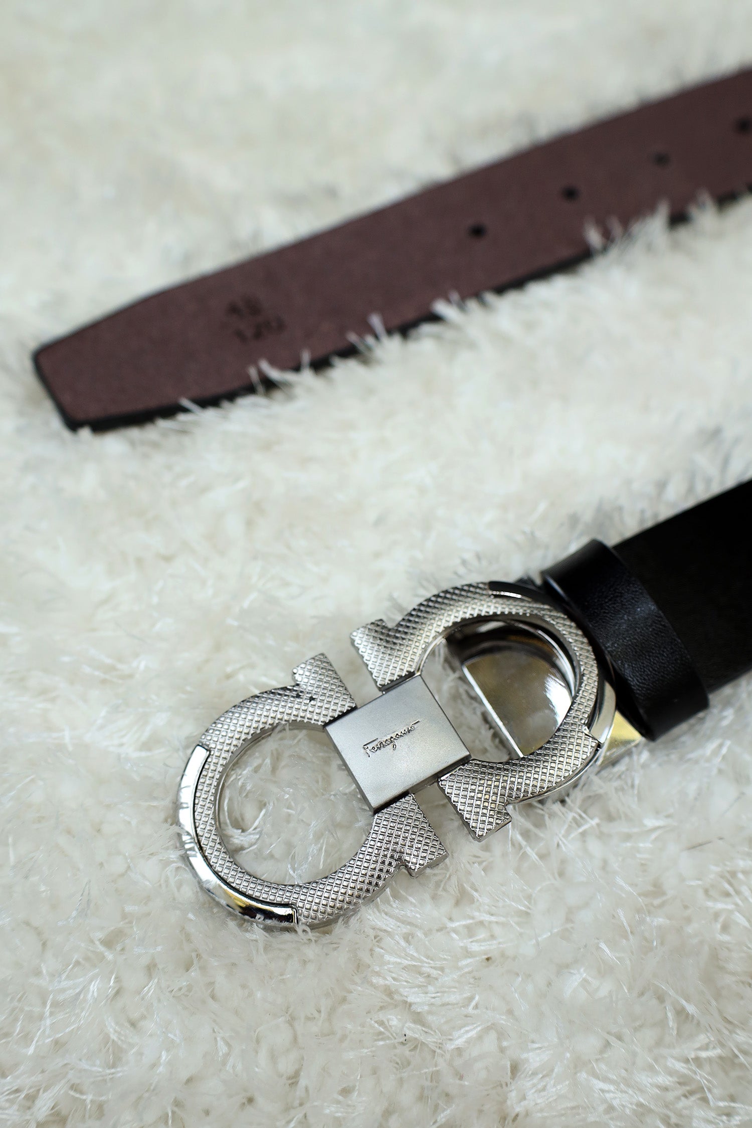 Feragamo Metal Alloy Automatic Buckle Branded Belt