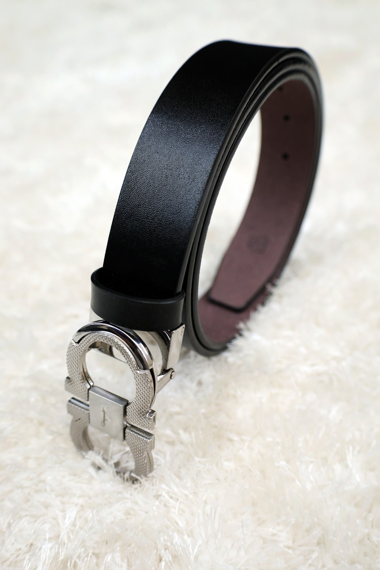 Feragamo Metal Alloy Automatic Buckle Branded Belt