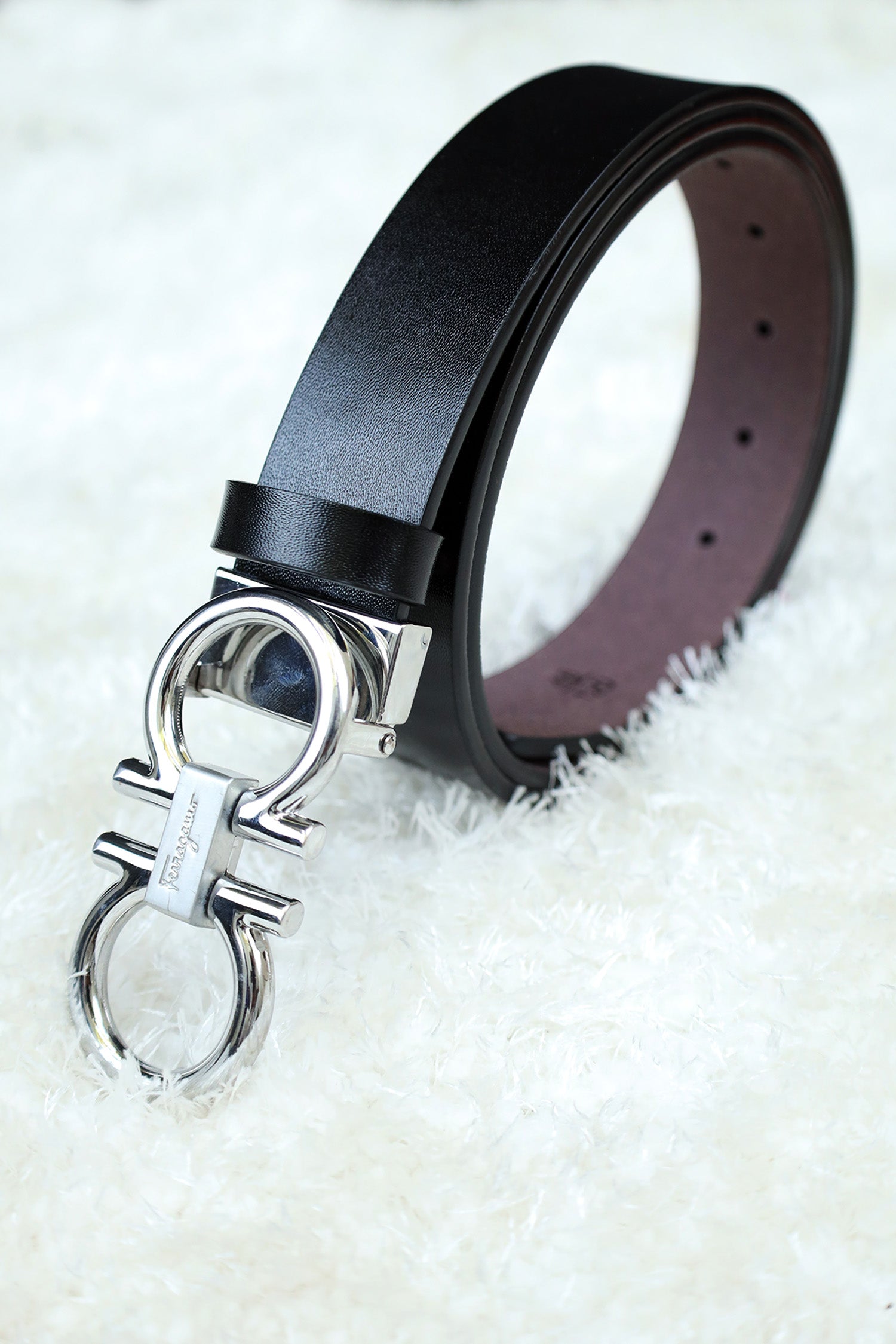 Feragmo Metal Alloy Automatic Buckle Branded Belt