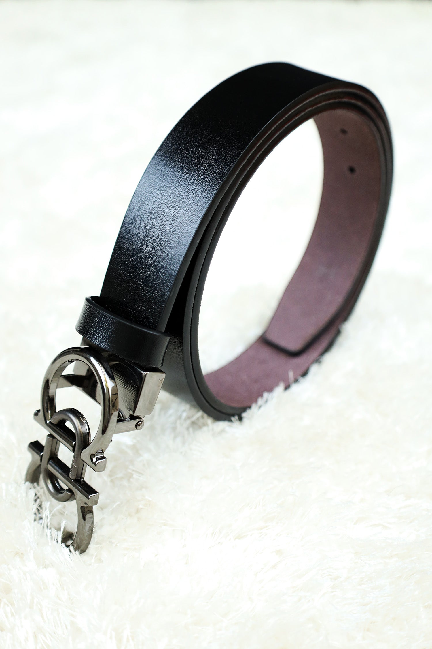 Feragmo Metal Alloy Automatic Buckle Branded Belt