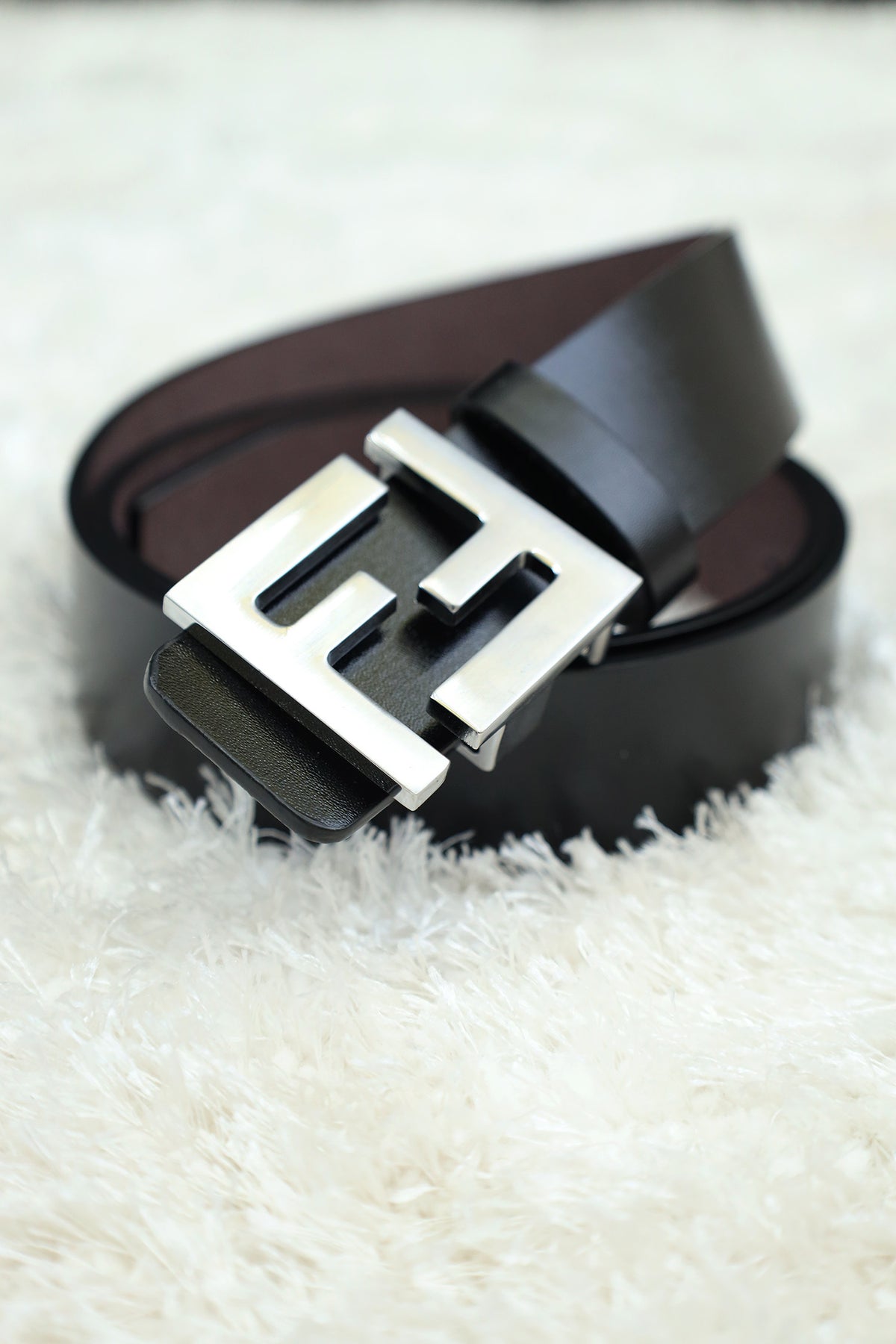 Fndi Metal Alloy Automatic Buckle Branded Belt