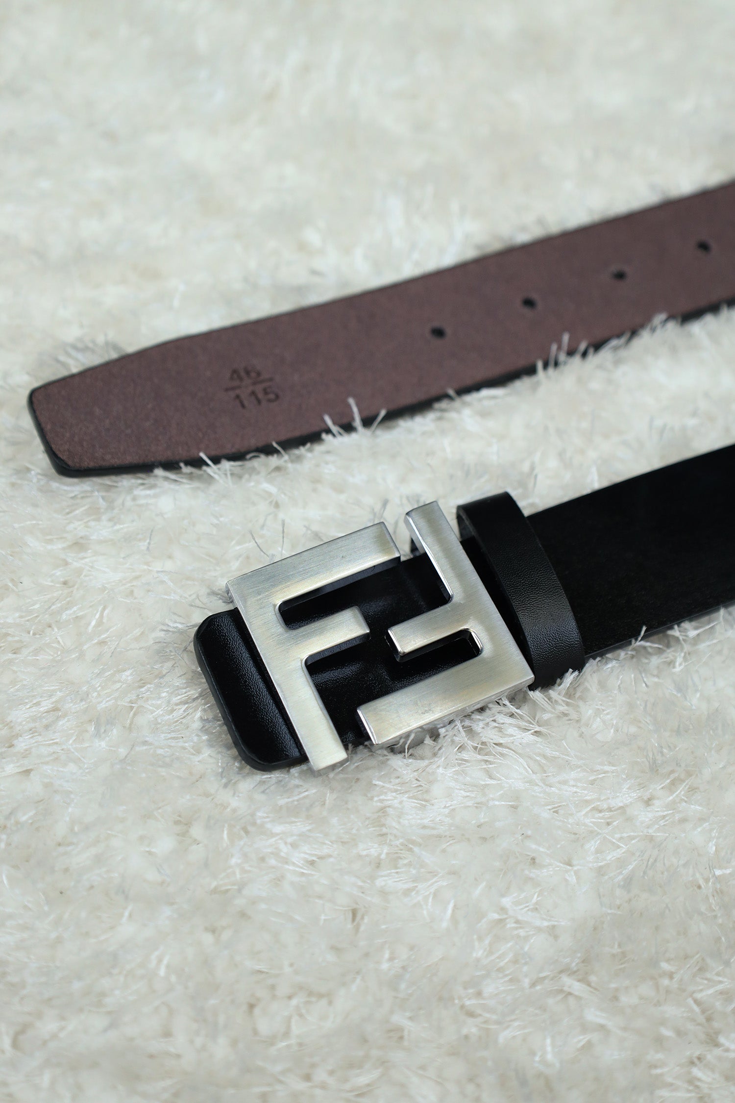 Fndi Metal Alloy Automatic Buckle Branded Belt