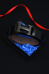 Hrmes Metal Alloy Automatic Buckle Branded Belt