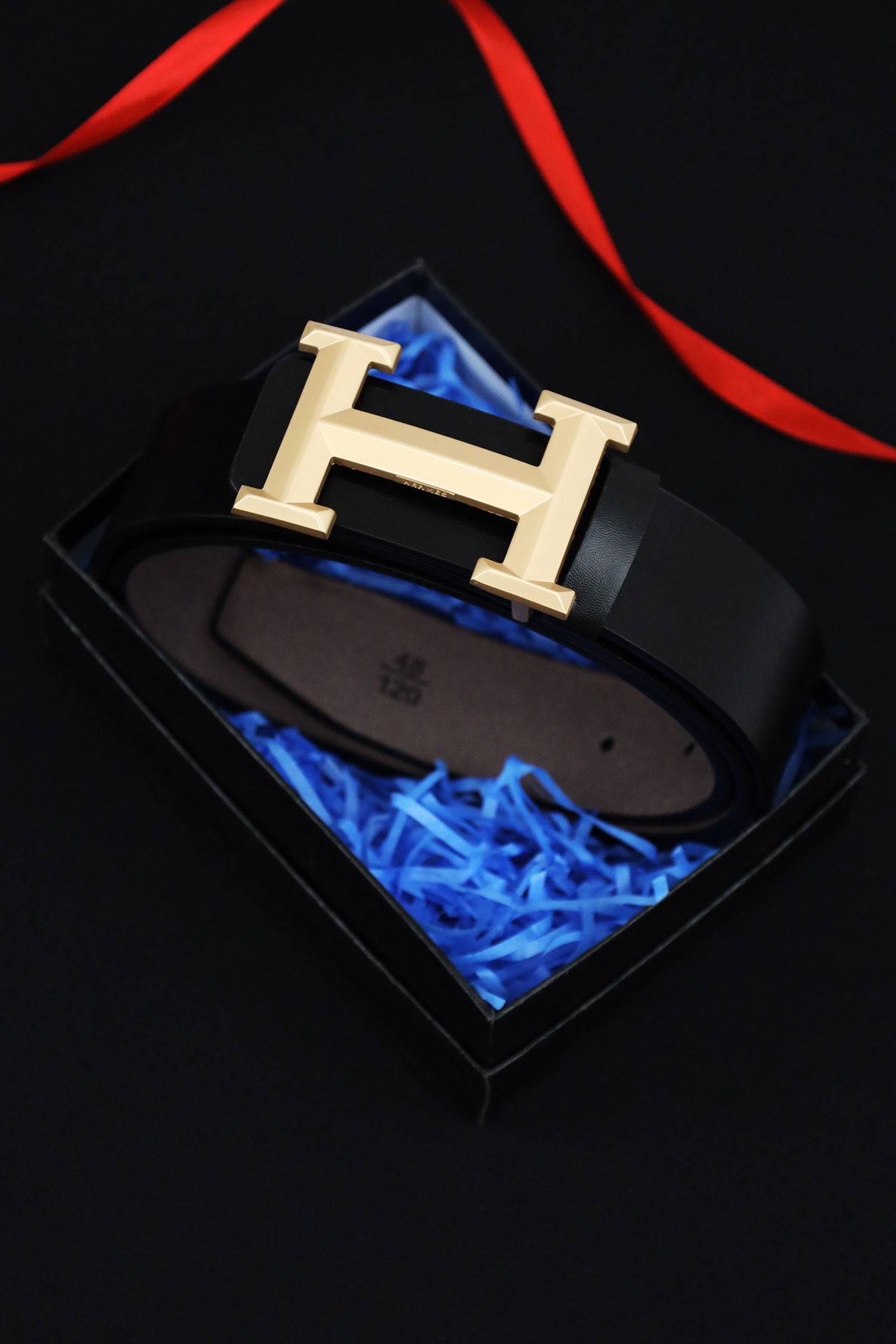 Hrmes Metal Alloy Automatic Buckle Branded Belt