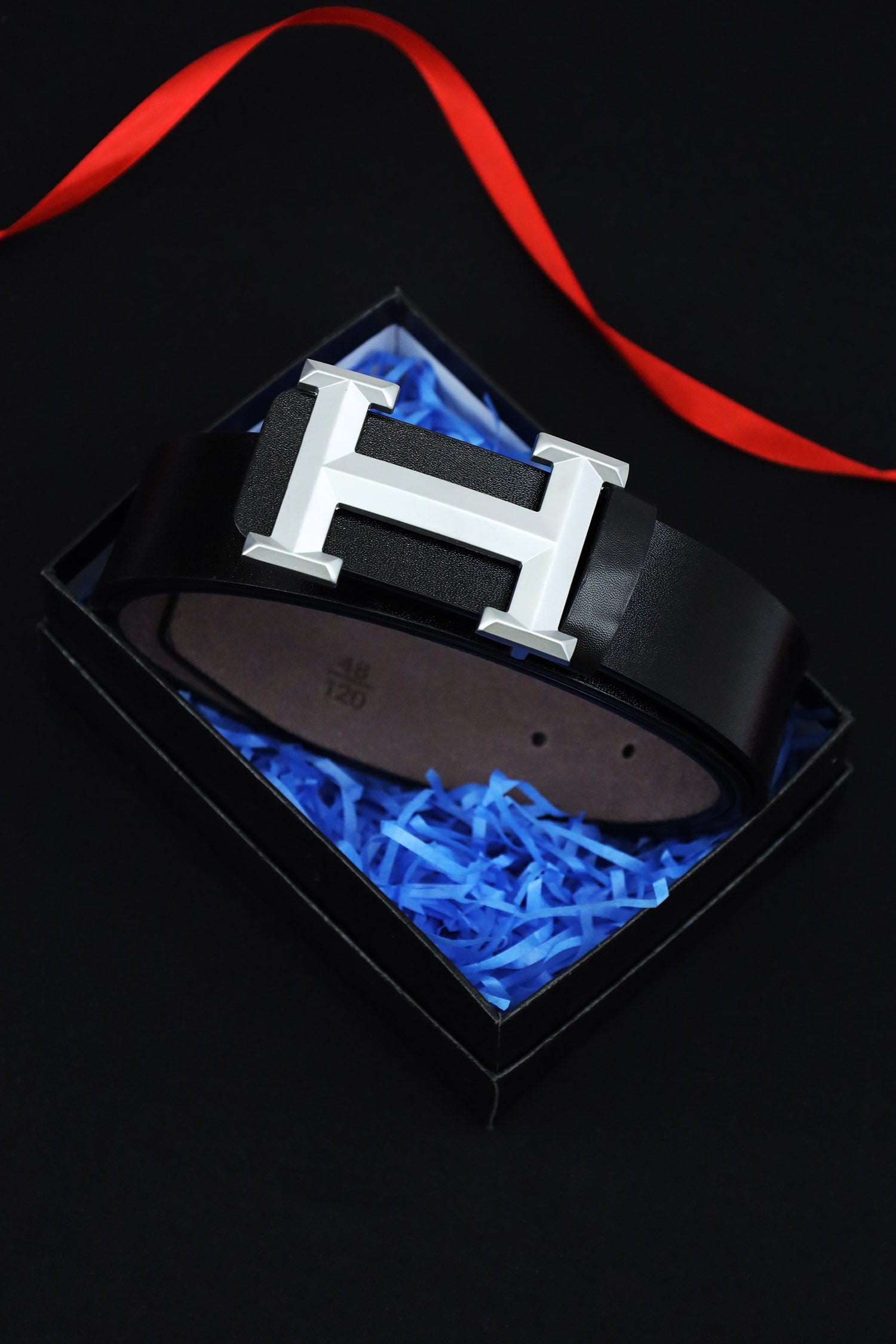 Hrmes Metal Alloy Automatic Buckle Branded Belt