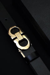 Fergamo Metal Alloy Automatic Buckle Branded Belt