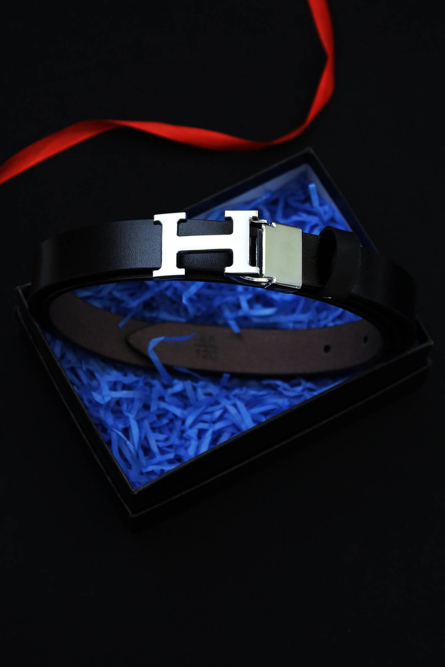 Hrmes Metal Alloy Automatic Buckle Branded Belt