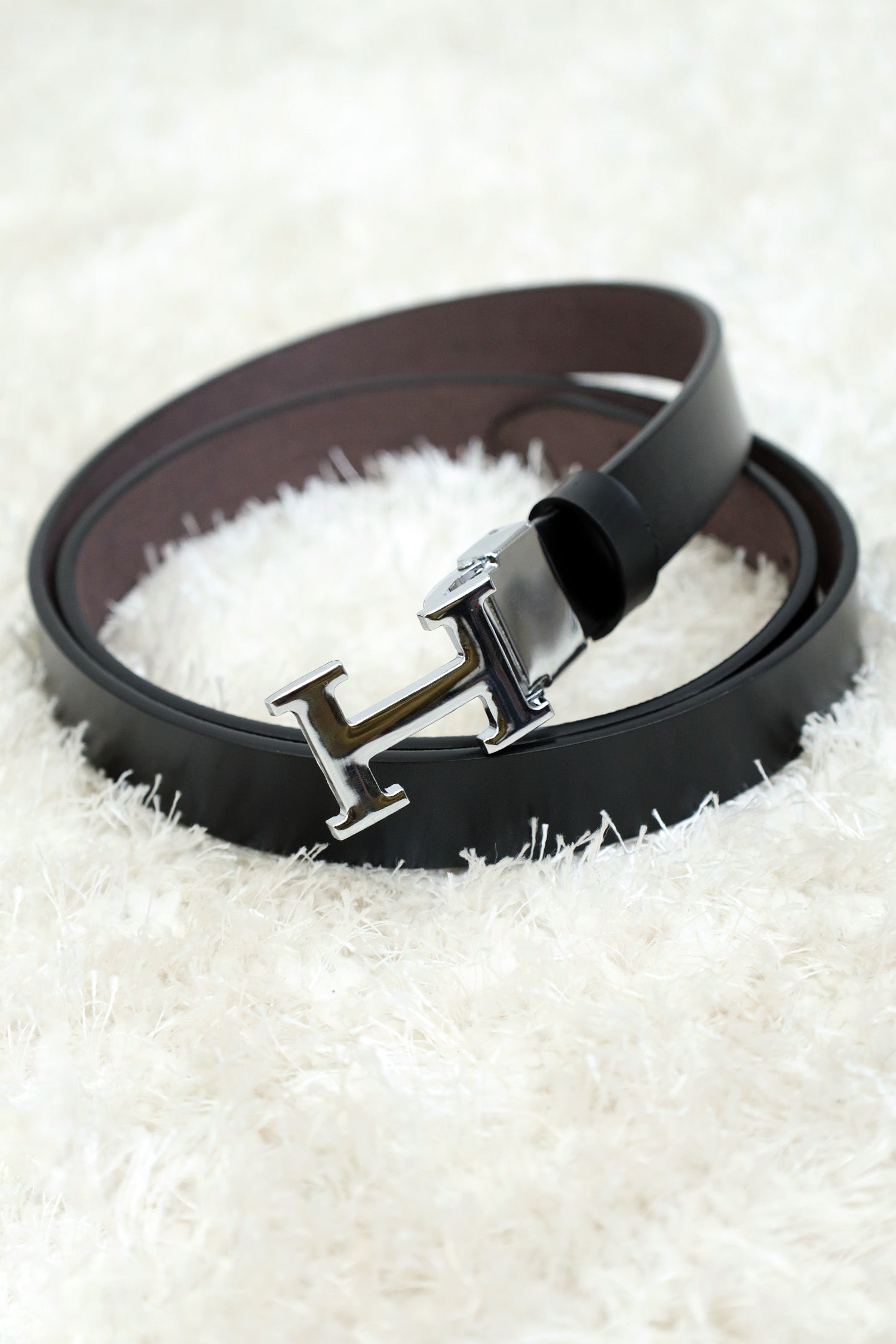 Hrmes Metal Alloy Automatic Buckle Branded Belt