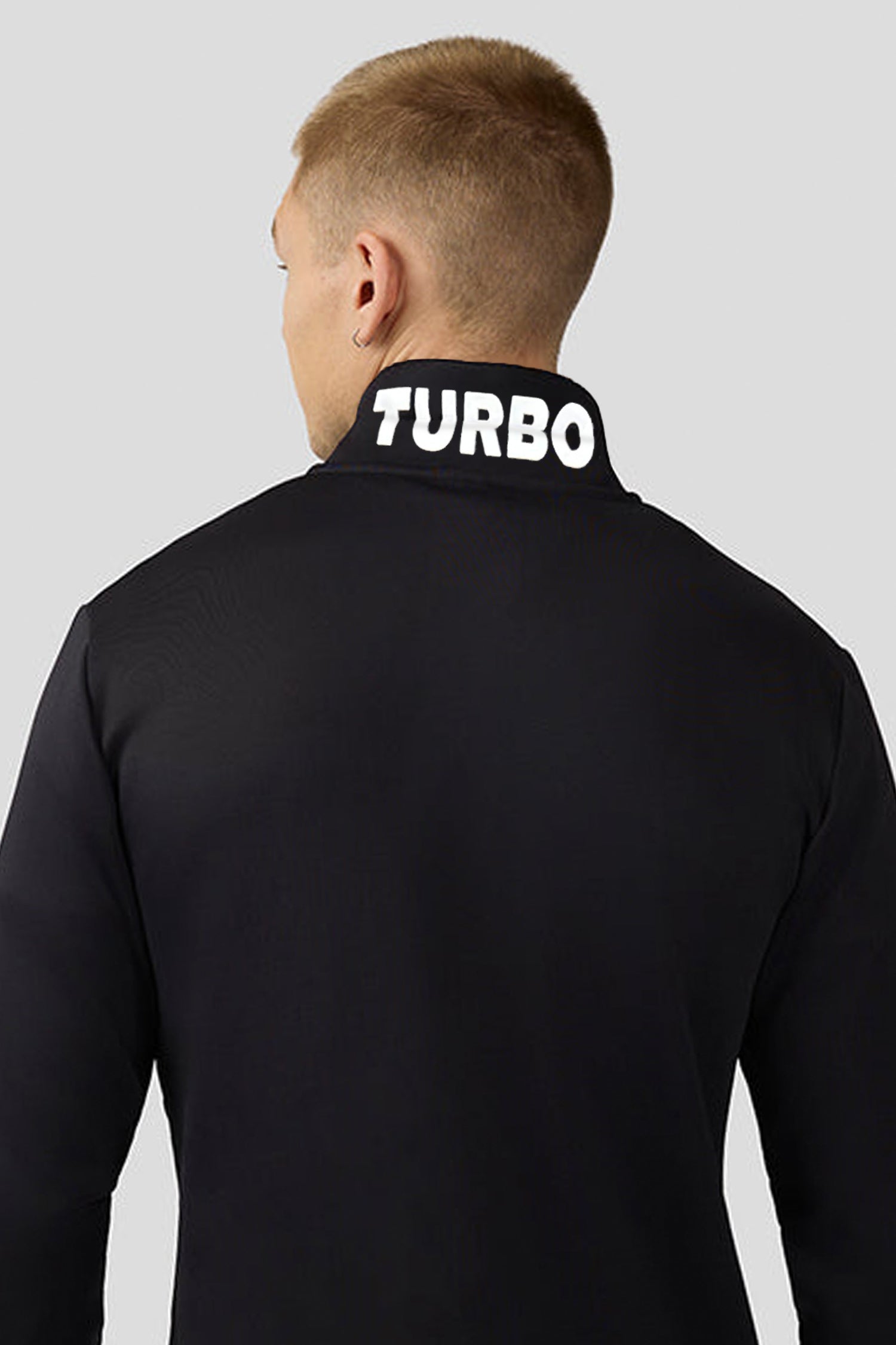 Turbo Half Zip Style Men Zipper Tracksuit In BlacK