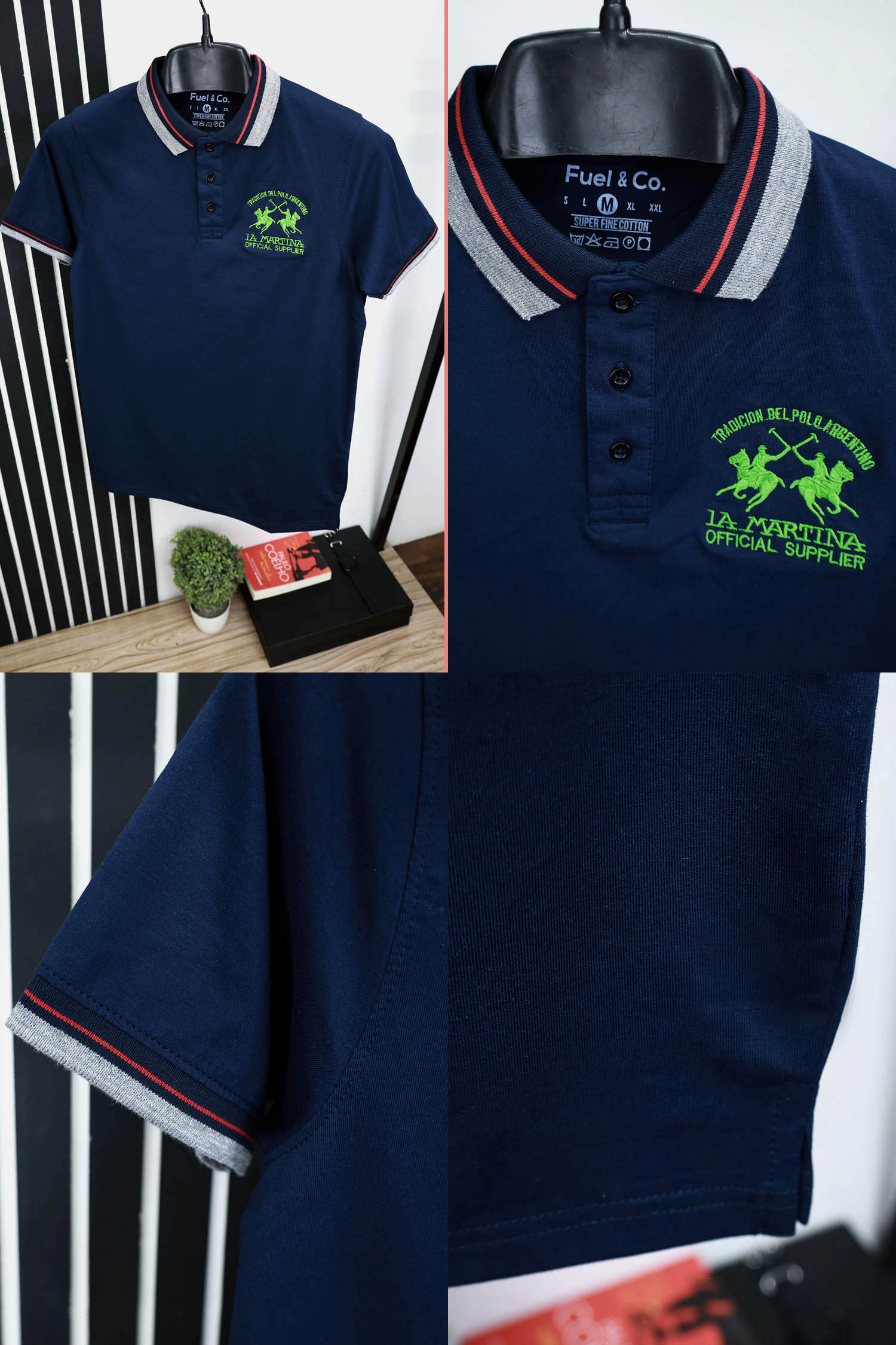 Branded Embroidered Front Logo Polo Shirt In Navy Blue