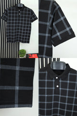 Check Texture Men Polo Shirts