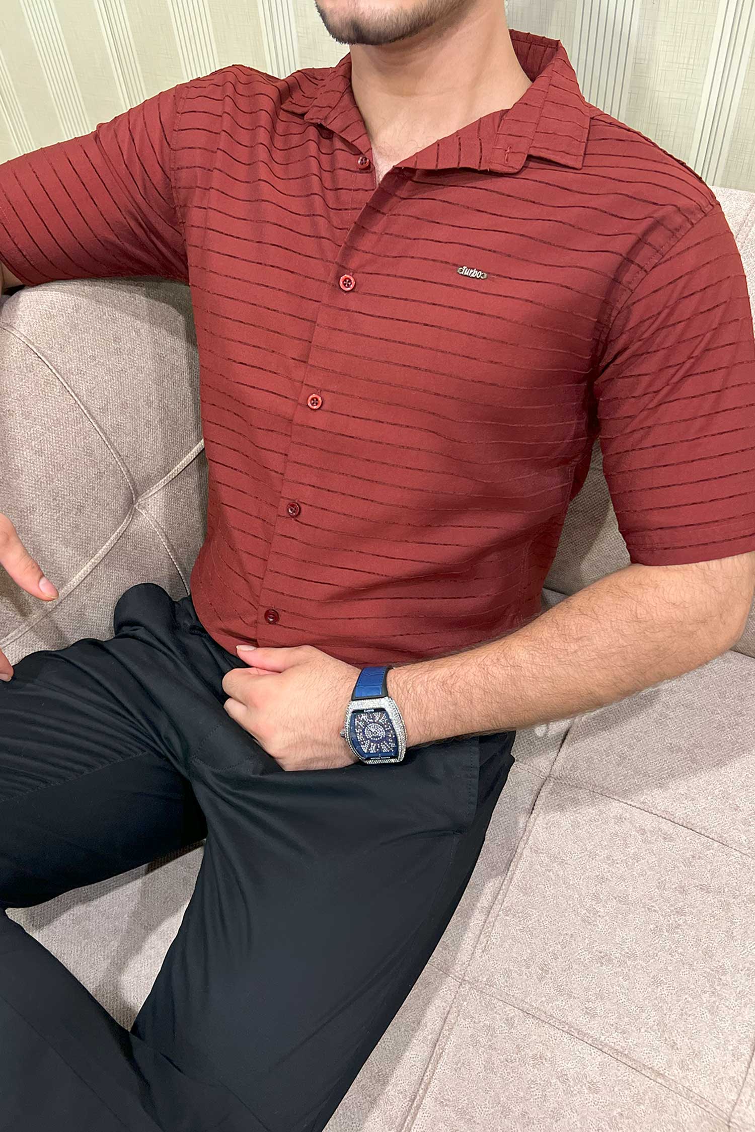 Turbo Snitch Striped Casual Shirt