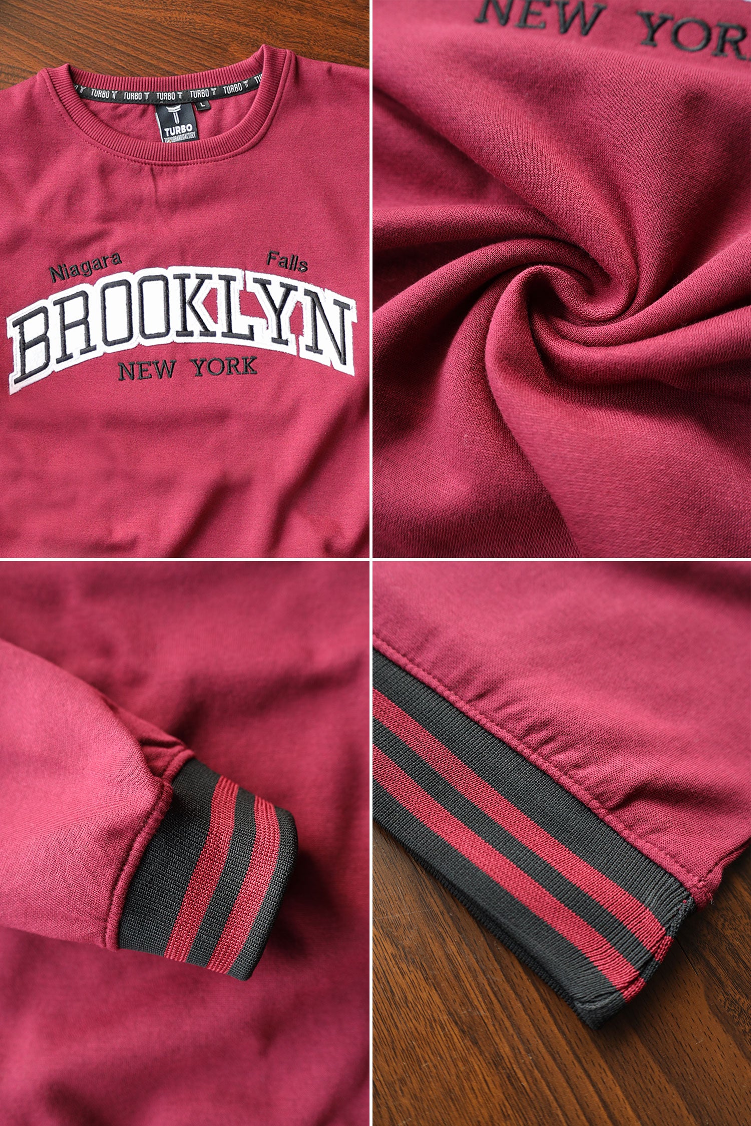 Broklyn NYC Letter Graphic Full Sleeves Men's Sweatshirt