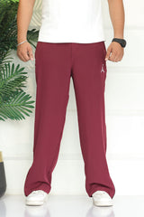 Jrdn 'Airborne' Micro-Tech Loose-Bottom Trouser In Maroon