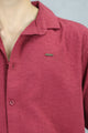 Turbo Textured Relaxed Fit Casual Shirt In Maroon