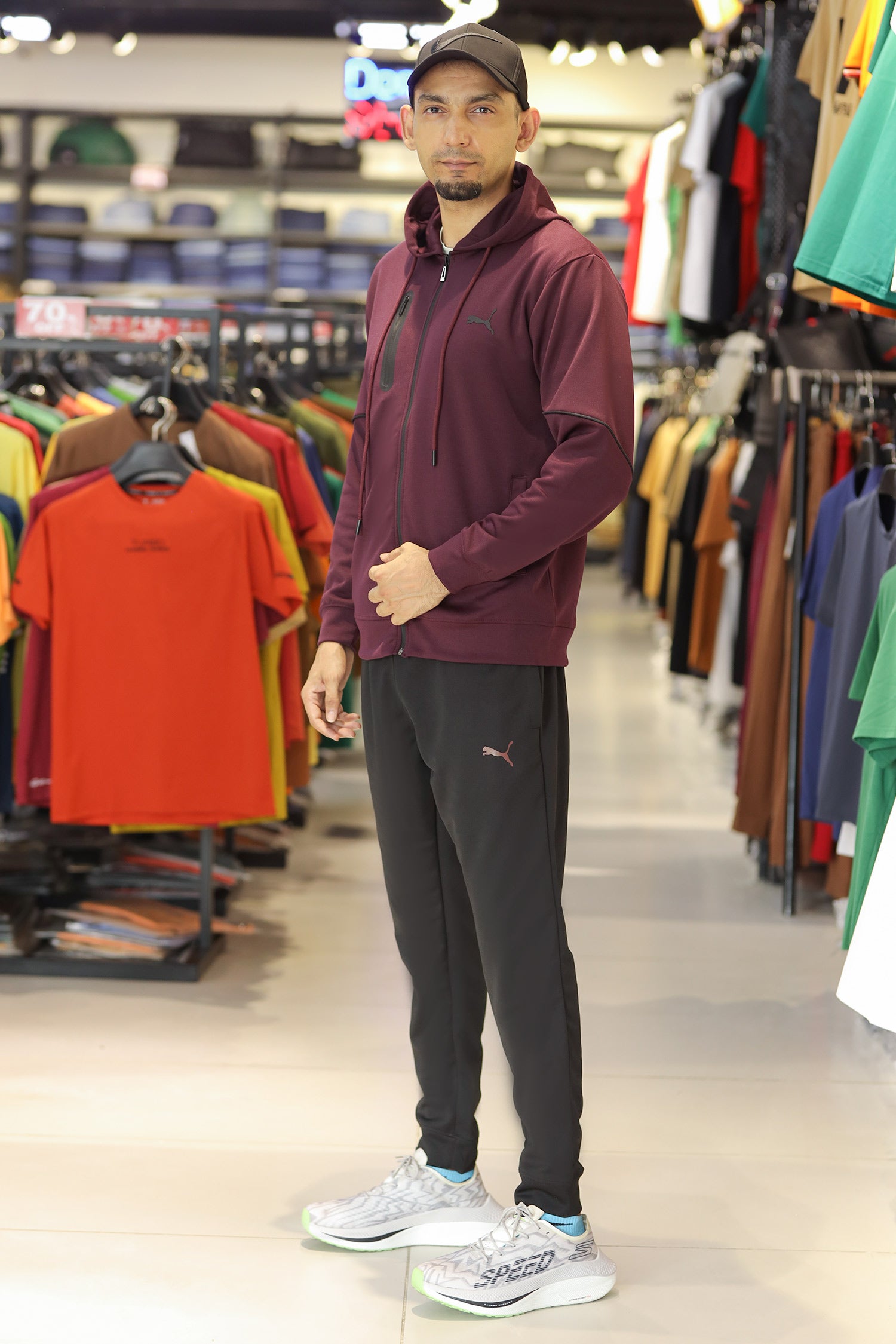 Pma Mens Vent Hooded Woven Zipper Tracksuit