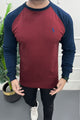 Rph Lren Raglan Pullover Round Neck Imported Men's Sweatshirt In Maroon