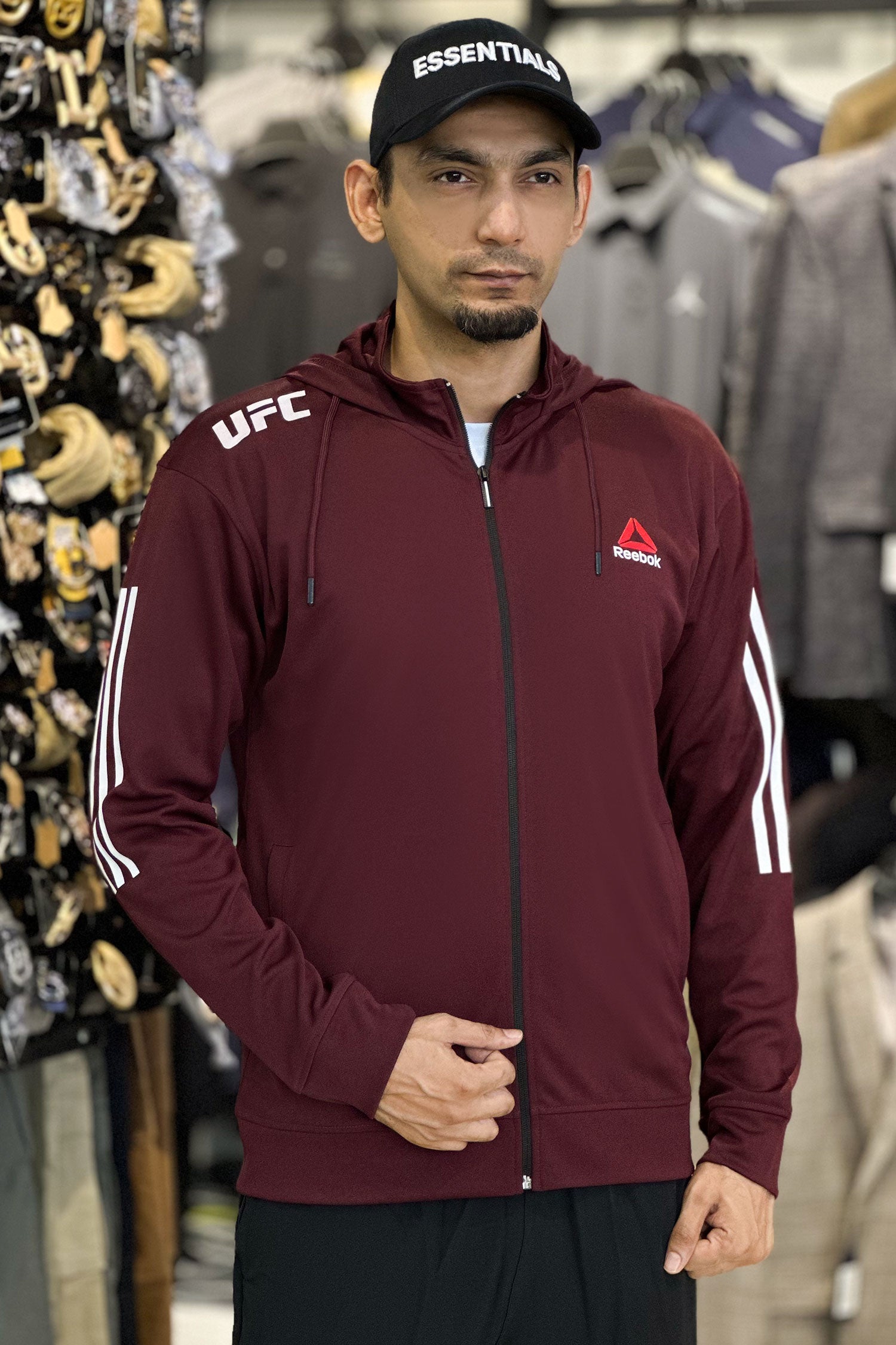 Reebk UFC Walkout Training Hood Style Men Zipper Upper