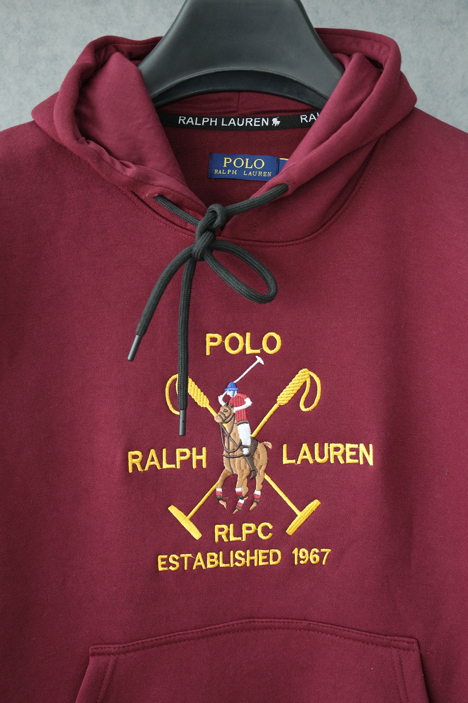 Rph Lren Polo Big Pony Fleece Hoodie In Maroon