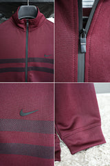 Nke Stripe Men Zipper Upper In Maroon