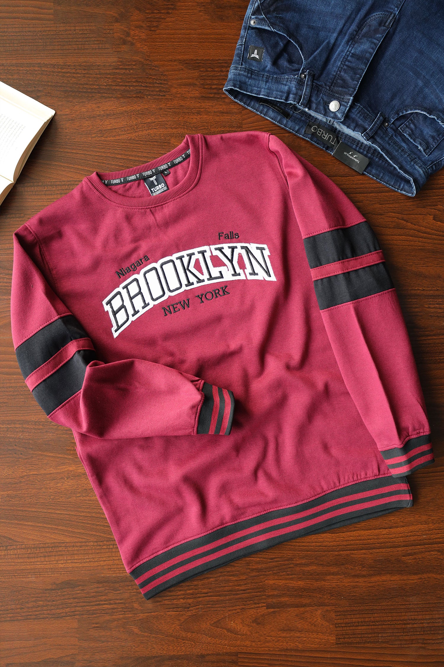 Broklyn NYC Letter Graphic Full Sleeves Men's Sweatshirt