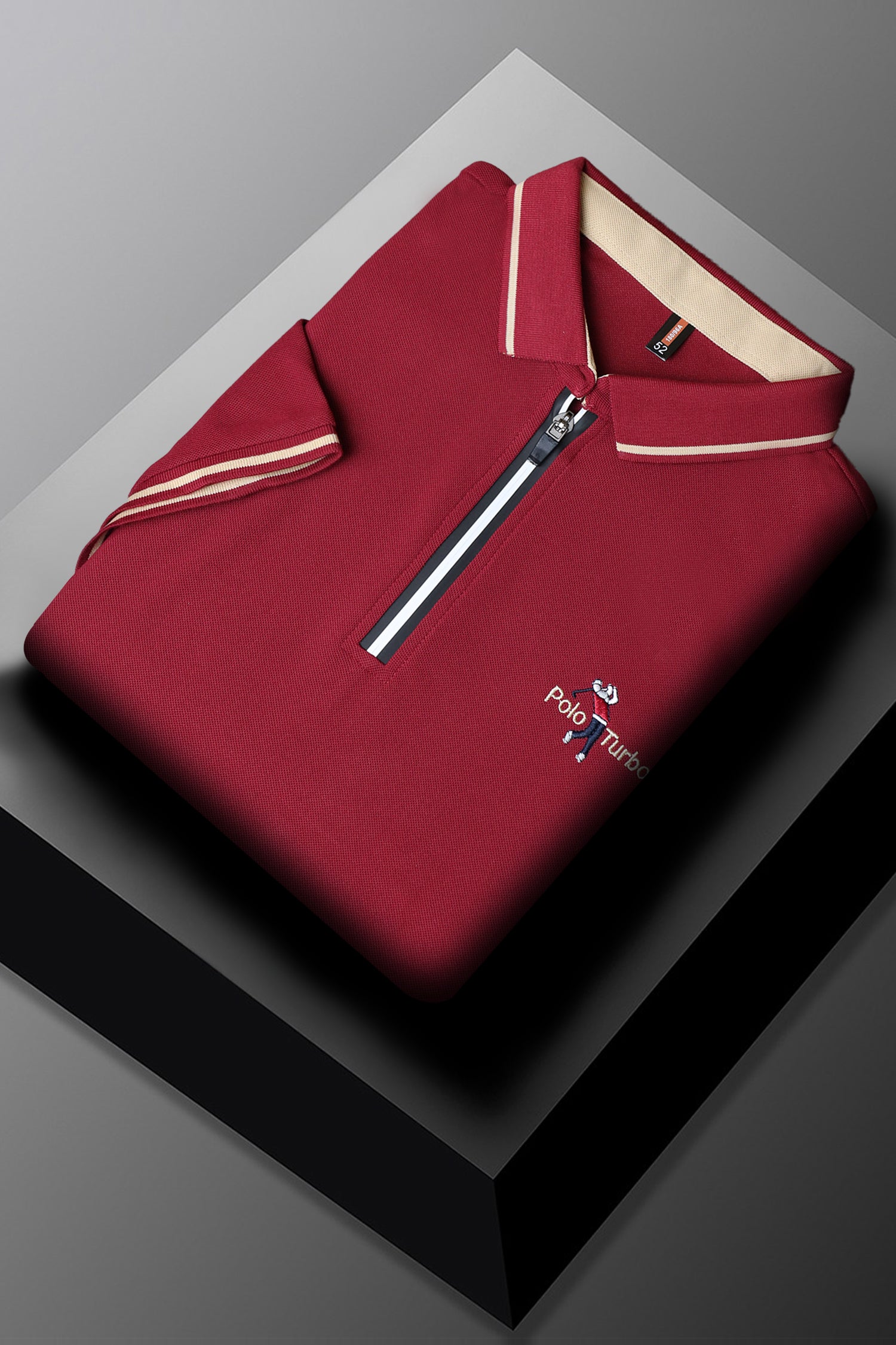 Turbo Polo Club Zipper Placket Men's Polo Shirt