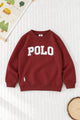 Polo Pony Basic Round Neck Kid's Sweatshirt In Maroon