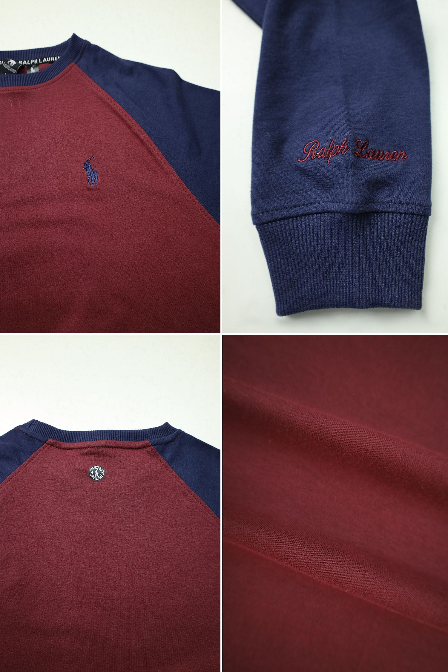Rph Lren Raglan Pullover Mock Neck Imported Men's Sweatshirt