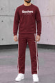 Skchr Streetwear Typography Men's Co-Ord Set In Maroon