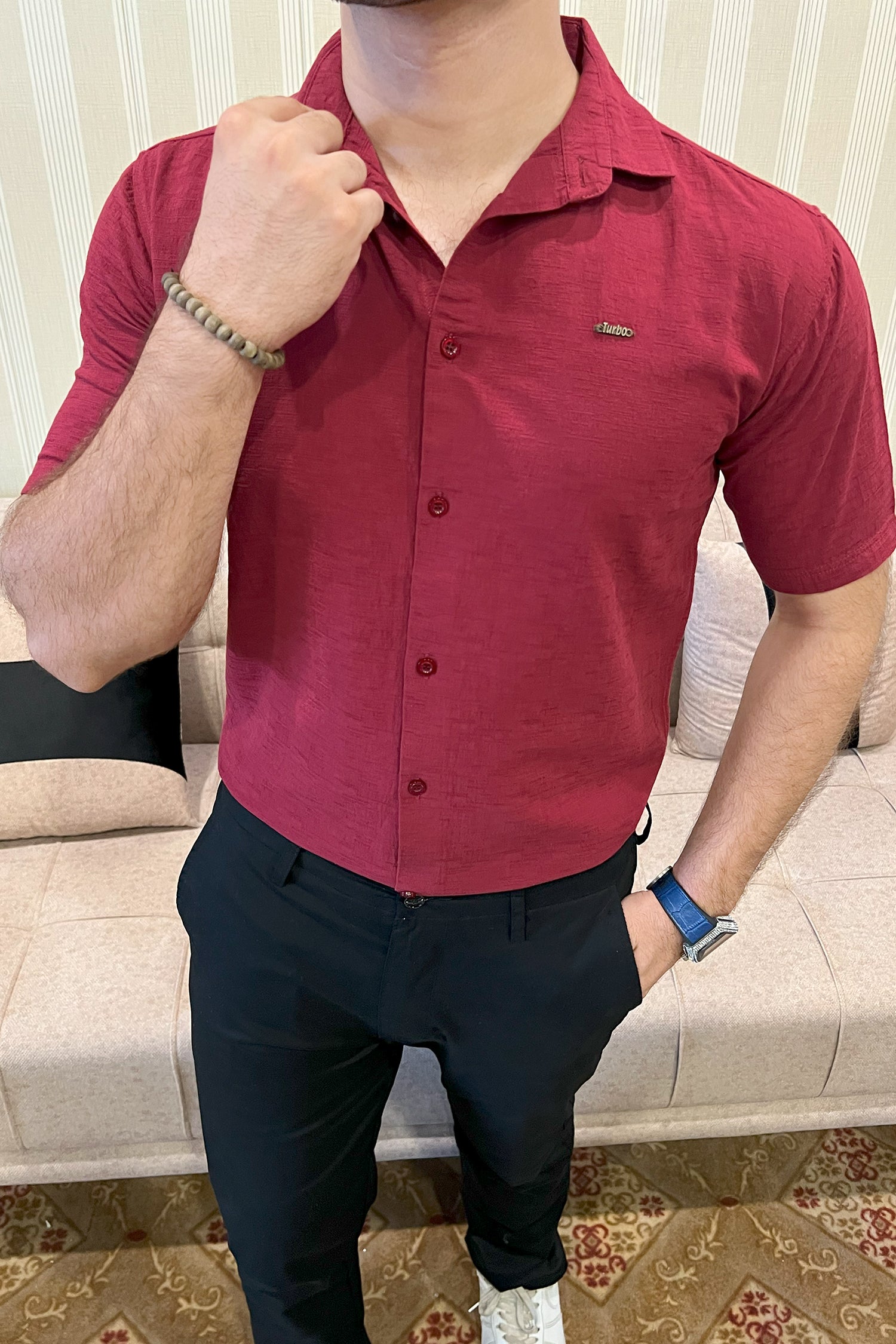 Turbo Textured Relaxed Fit Casual Shirt