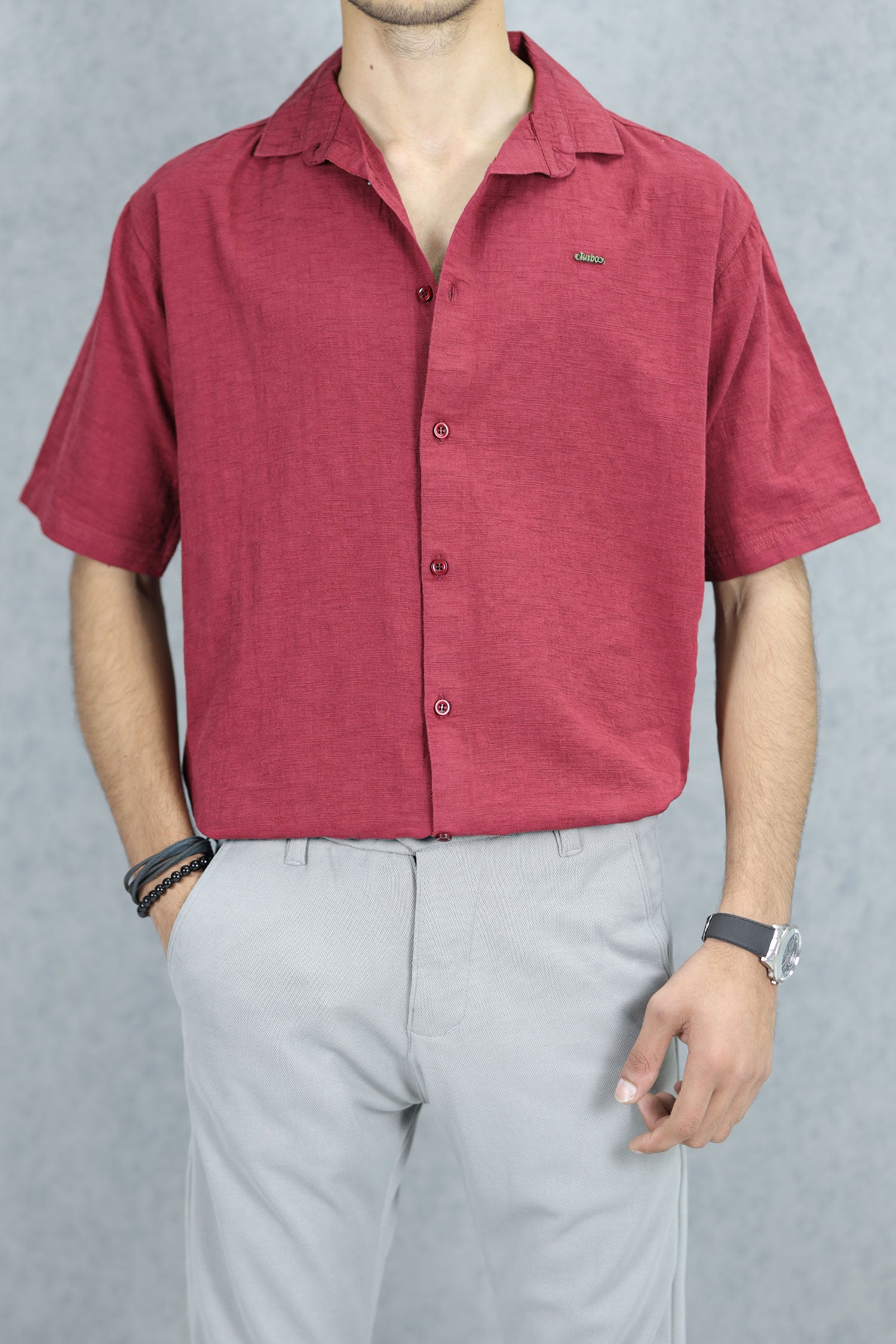 Turbo Textured Relaxed Fit Casual Shirt