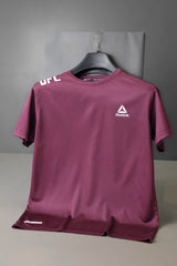Rebok Printed Logo Training Dry-Fit Tee Maroon