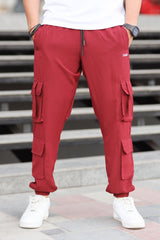 Turbo 6 Pockets Style Micro Slimfit Trouser In Maroon