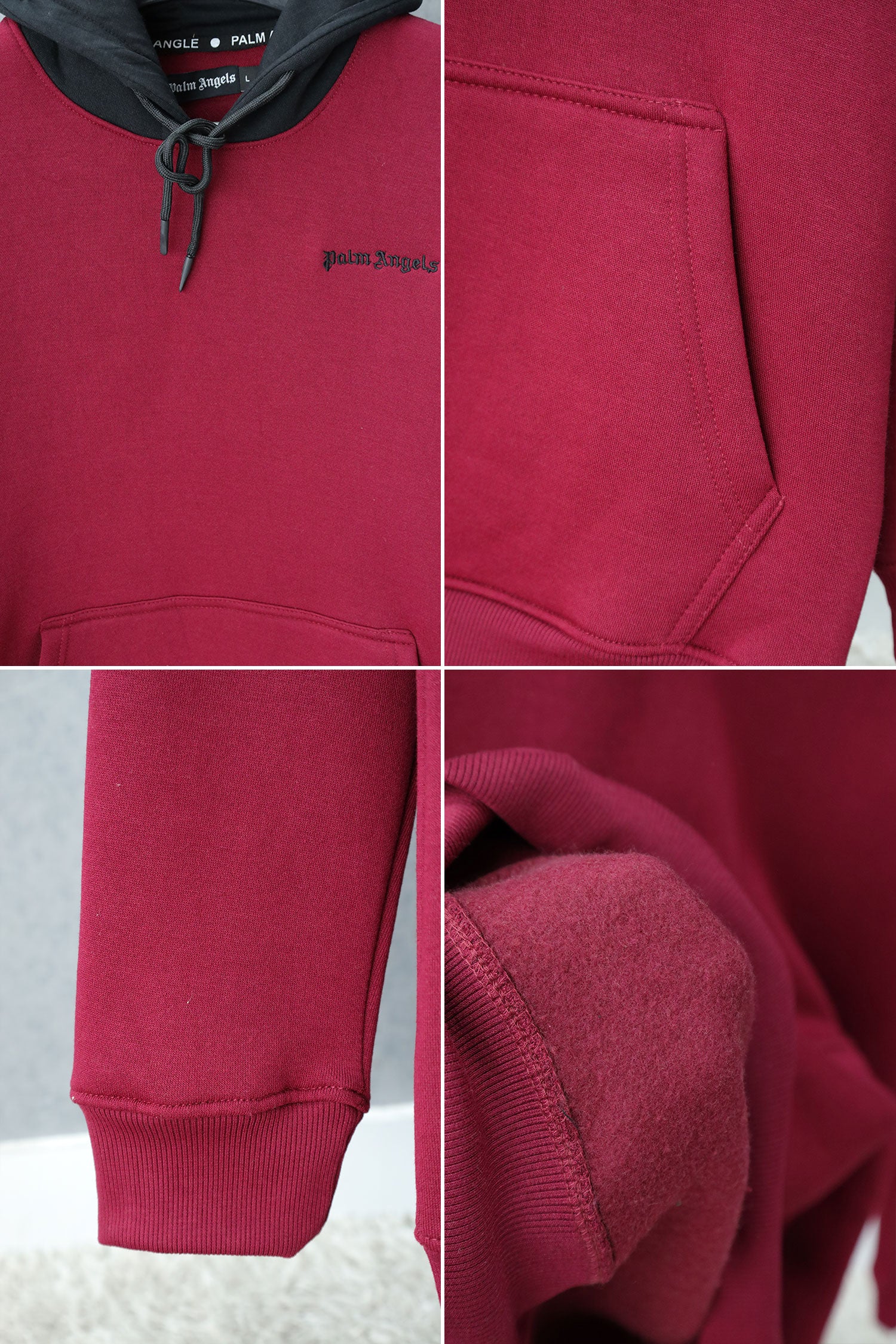 Plm Angl Contrast Tone Cap Fleece Hoodie