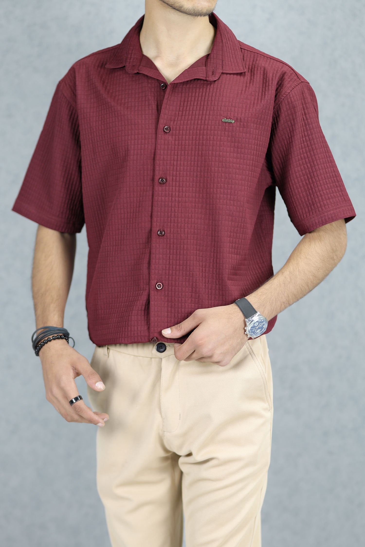 Turbo Waffle Patterned Cubin Casual Shirt