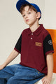 Hcket Heritag Colourblock Younger Kids Polo Shirt In Maroon