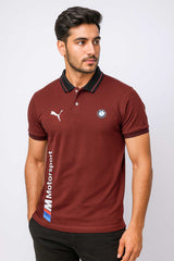 Pma BMW M Motorsports Edition Men's Polo Shirt In Plum