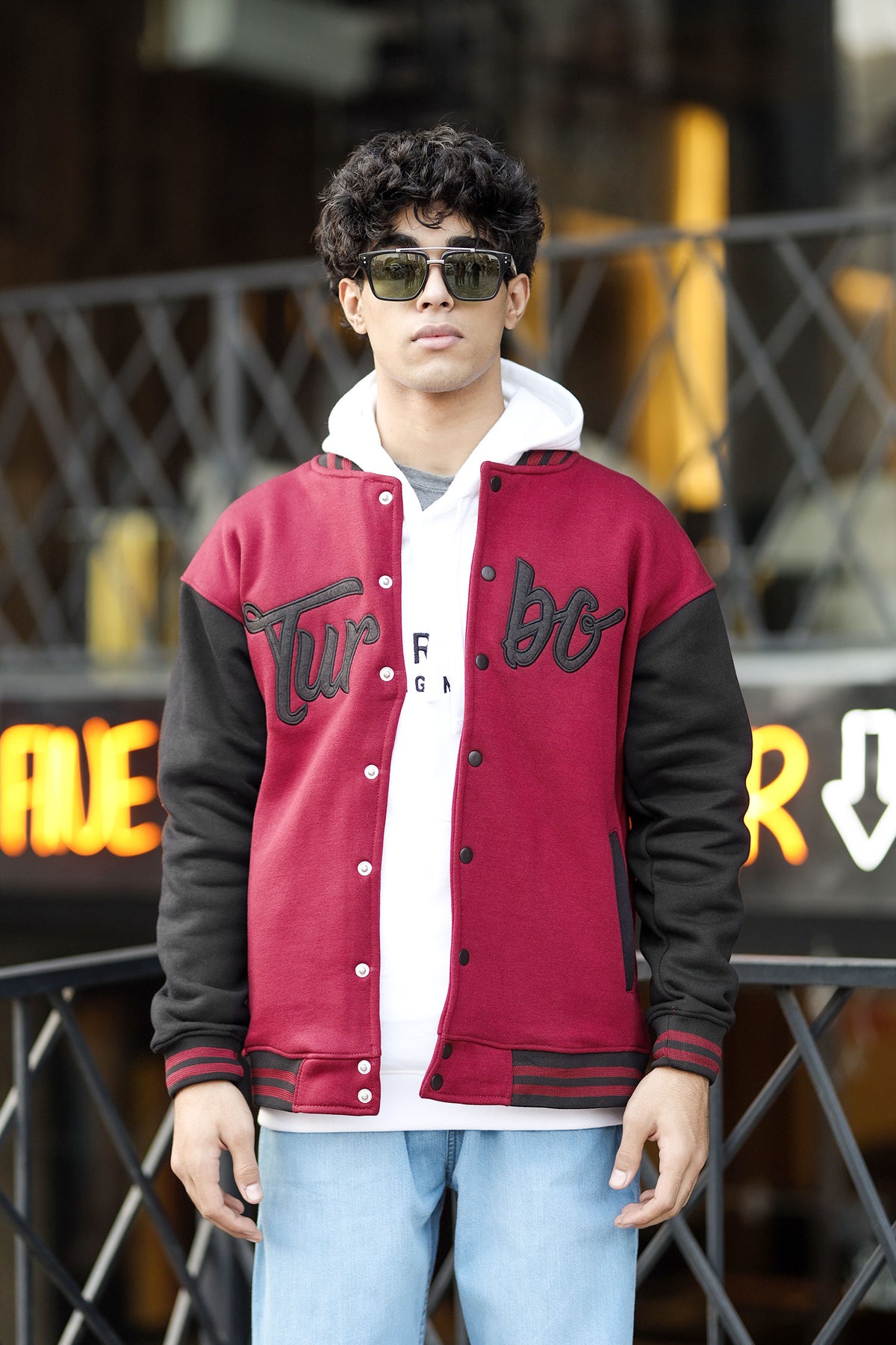 Turbo Button Style Men's Varsity Jacket