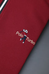 Turbo Polo Club Zipper Placket Men's Polo Shirt In Maroon