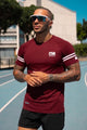 Nke Just Do It Raglan Sleeves Imp Dry-Fit Tee In Maroon
