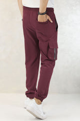 Adds Micro Stretch Slimfit Imported Sportswear Trouser In Plum
