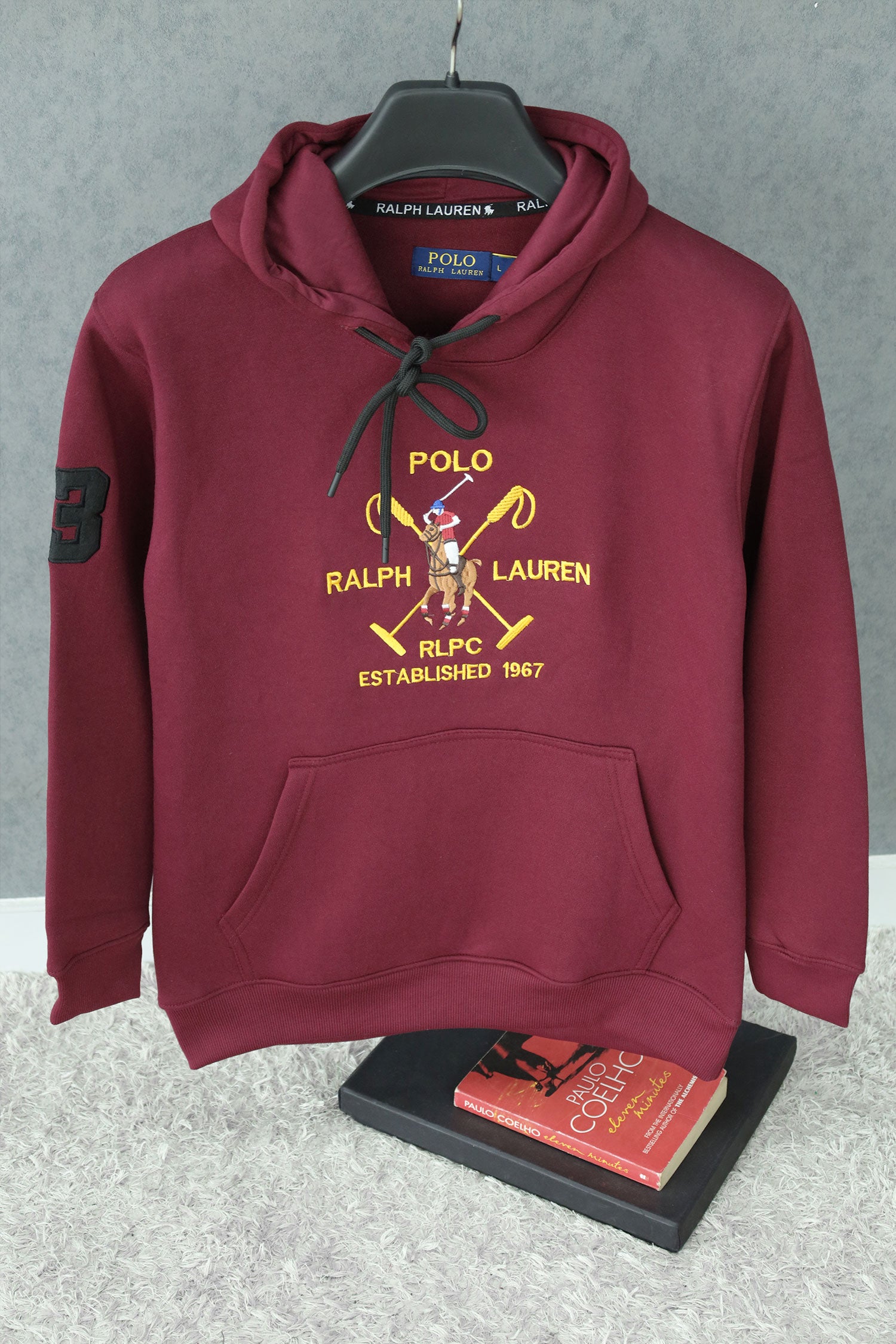 Rph Lren Polo Big Pony Fleece Hoodie In Maroon