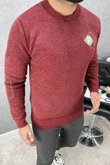 Self Lining Texture Motif Imported Men's Sweatshirt