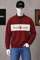 Rlph Lurn Quarter Zip-Up Mock Neck Men's Sweatshirt In Maroon